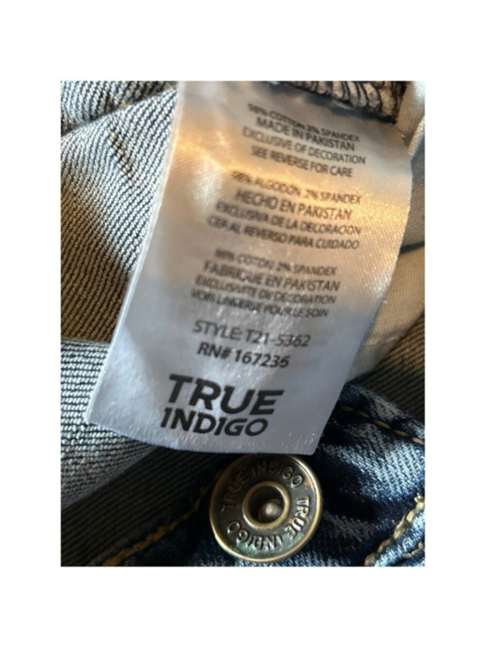 True Indigo Mens Slim Fit Light Acid Wash Embroidered Jeans 30x32 F-119 - Picture 6 of 14